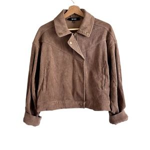 Women's Tan Corduroy Lightweight Casual Cropped Western Vibe Jacket Size Large